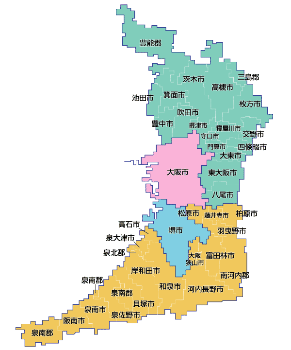 地域名表示文字区分と管轄
