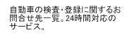 自動車の検査・登録に関するお問合せ先一覧。２４時間対応のサービス。